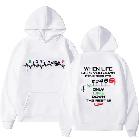 1N23456 Motorcycle Gear Biker Heartbeat Print Men's Hoodies male Pullover Clothing Oversized Sweatshirts Graphic Women Tracksuit Zen fit plus