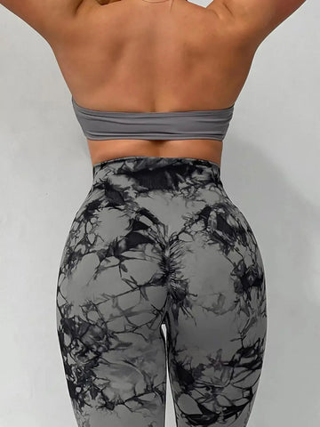 Women's Tie-Dye Seamless Peach Butt High Waist Butt Pants Stretch Fitness Yoga Pants - Zen Fit Plus