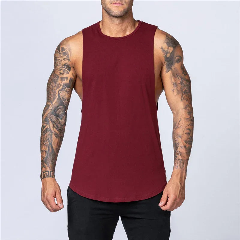 Men's Gym Clothing Summer Fitness Cotton Tank Top Men Jogging Bodybuilding Sleeveless Shirt Breathable O-Neck Casual Muscle Vest - Zen Fit Plus