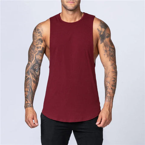 Men's Gym Clothing Summer Fitness Cotton Tank Top Men Jogging Bodybuilding Sleeveless Shirt Breathable O-Neck Casual Muscle Vest - Zen Fit Plus