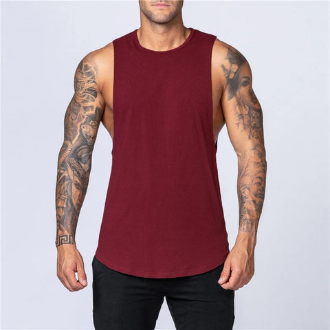 Men's Gym Clothing Summer Fitness Cotton Tank Top Men Jogging Bodybuilding Sleeveless Shirt Breathable O-Neck Casual Muscle Vest Zen fit plus