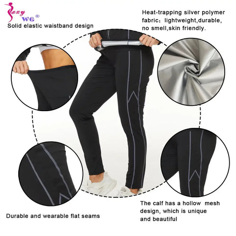 SEXYWG Women Sauna Suit for Weight Loss Sweat Top Pants Fitness Jacket Leggings Thermo Long Sleeves Trousers Body Shaper Gym Zen fit plus
