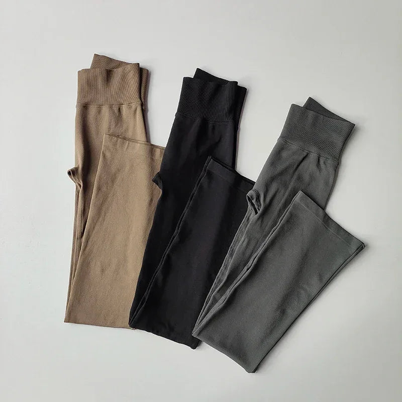 High Waisted Compression Without Awkward Lines Micro Flared Yoga Outdoor Wear Seamless Elastic Fitness Pants Lifting Leggings - Zen Fit Plus