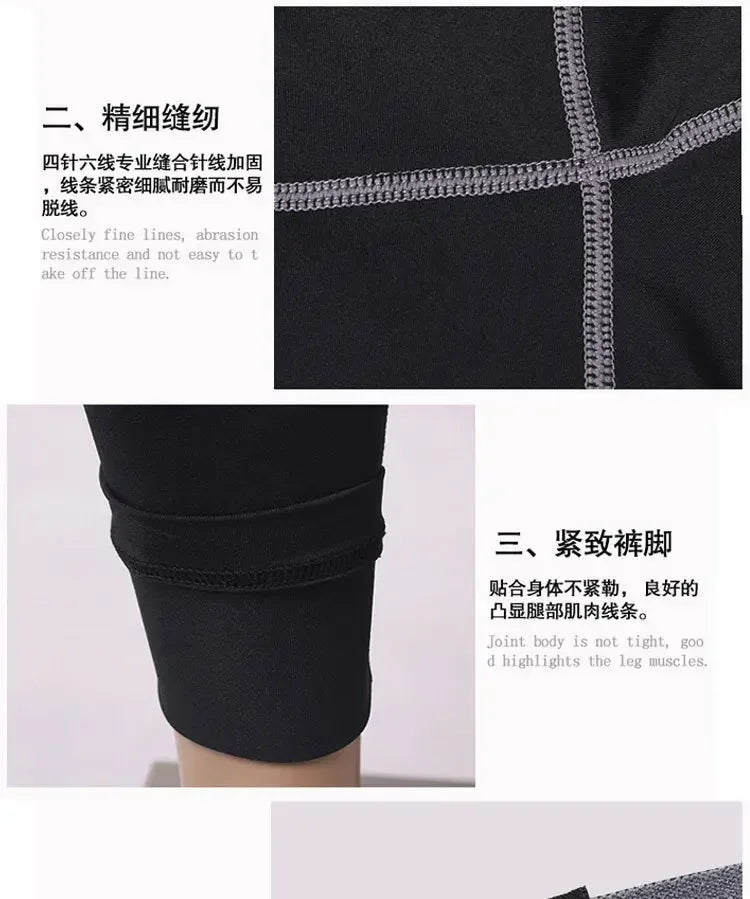 Men Gym Sportswear Muscle Bodybuilding Compression Pants Running Sports Long Pants Jogging Fitness Male Elastic Tights Trousers - Zen Fit Plus