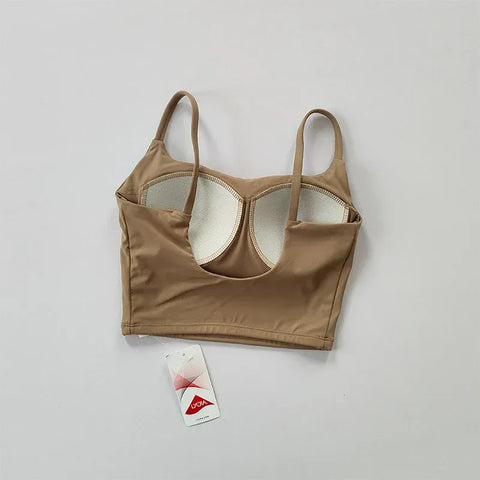 Small Sling Vest Integrated Fixed Gathering Sports Underwear Women's Bra Beauty Back Training Fitness Bra Summer Clothing Suit - Zen Fit Plus