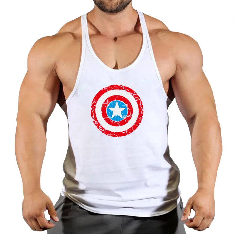 Summer fashion trend fitness vest men's fitness gym clothing fitness printing cool shirt running casual comfortable vest Zen fit plus