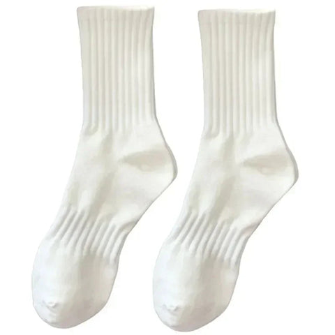 1/5 Pairs Thicken Cotton Men's Socks Solid Bottom Long Socks Black White Sport Socks Male Casual Harajuku Casual Basketball Sox Zen fit plus
