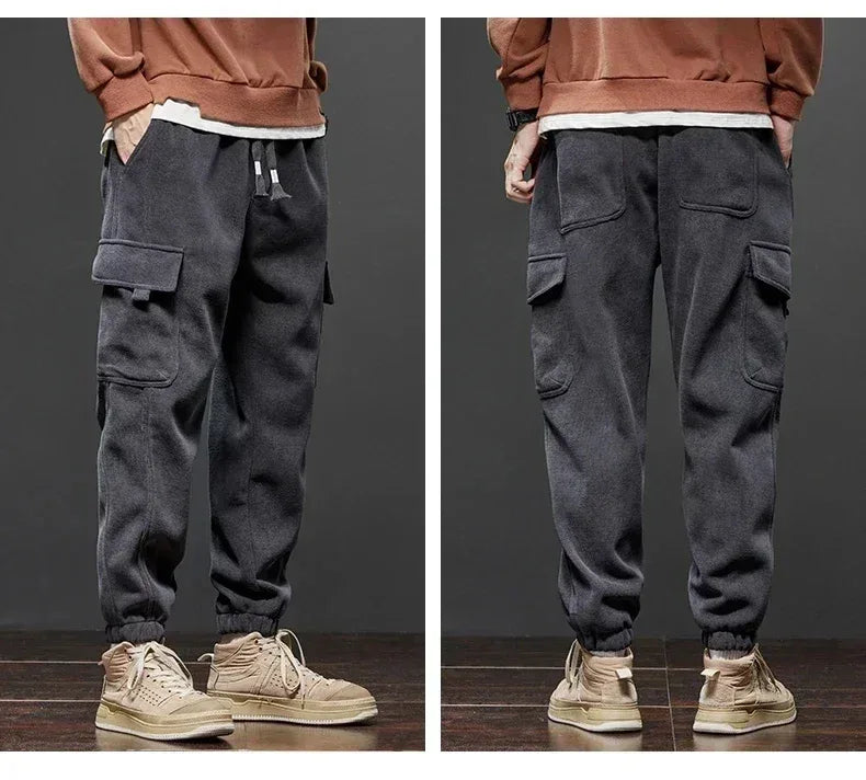 Spring Autumn New Style Elastic Waist Casual Pants for Men Stretch Straight Drawstring Harem Jogging Sports Long Pants Male - Zen Fit Plus