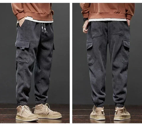 Spring Autumn New Style Elastic Waist Casual Pants for Men Stretch Straight Drawstring Harem Jogging Sports Long Pants Male - Zen Fit Plus