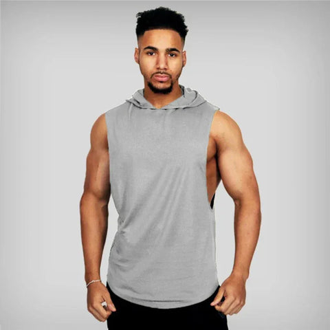 Bodybuilding Stringer Hoodies Gym Sleeveless Hooded Fitness Tank Tops Mens Running Sport Clothing Cotton Breathable Cool Shirt - Zen Fit Plus