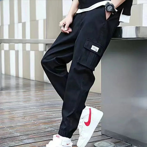 Classic Design Multi Flap Pockets Cargo Pants,Men's Loose Fit Drawstring Harem Cargo Jogger Pants oversized pants men and women Zen fit plus