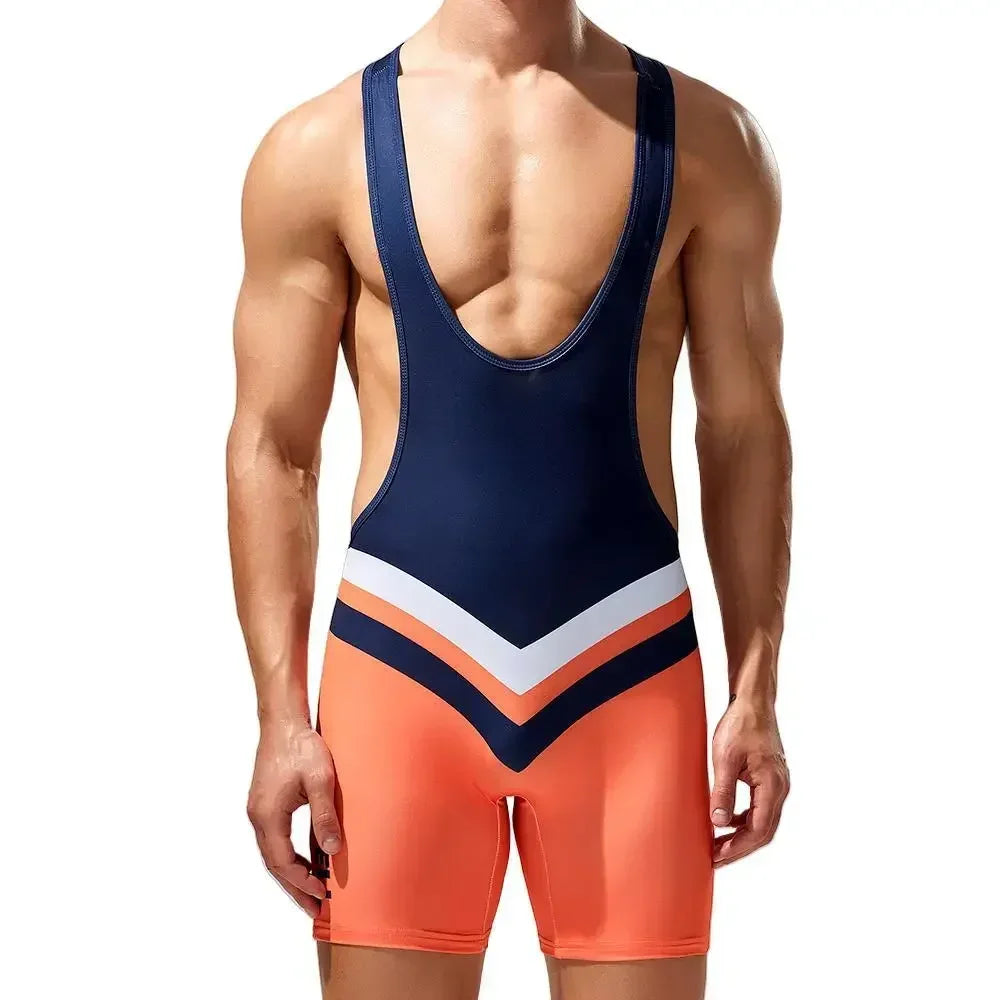 New Bodysuit Mens Gym Undershirts Vest Underwear Wrestling Singlets Jumpsuits Bodybuilding Wear Zen fit plus