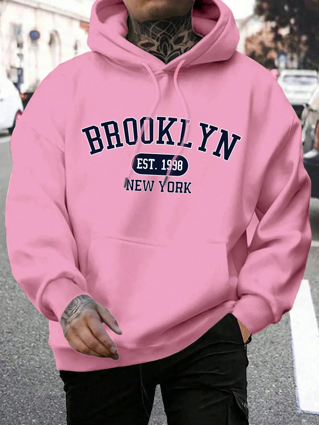 Brooklyn Est 1998 New York Printing Men Hoodies Harajuku Crewneck Hoodie Fashion Oversize Hoody Autumn Comfortable Tracksuit - Zen Fit Plus