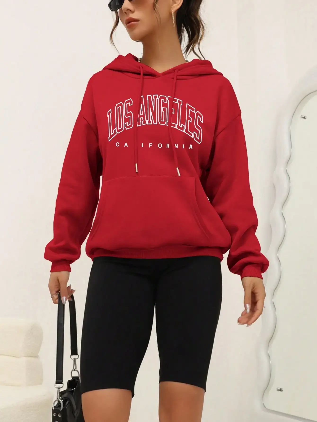 Los Angeles Art Letter Design Women Hoodies American Style Casual Hoody Autumn Hip Hop Female Hoodie Casual Fleece Clothing - Zen Fit Plus
