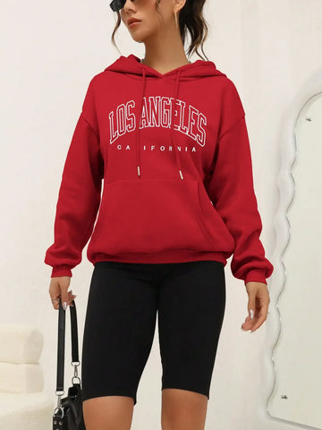 Los Angeles Art Letter Design Women Hoodies American Style Casual Hoody Autumn Hip Hop Female Hoodie Casual Fleece Clothing - Zen Fit Plus