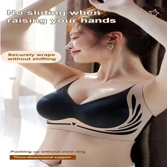 Powerful Push up Seamless Bra Women Gathered Up Wireless Bra Soft Full Coverage Support Adjustable Underwear Anti Sagging Bra Zen Fit Plus