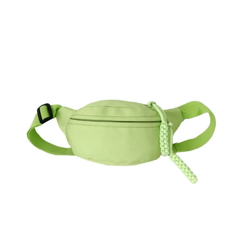 Canvas Children Bag Fashion Water Proof Large Capacity Crossbody Bag Zipper Solid Color Shoulder Bag Fanny Pack Hip Purse Zen fit plus