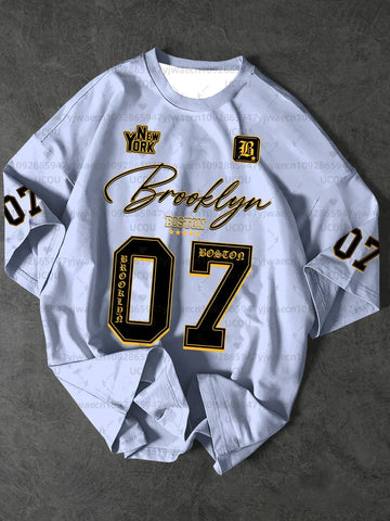 Men's Sports Jersey Brooklyn 07 Print Short Sleeve T-Shirt Summer Graphic Tee Jerseys Plus Size Women's Sport T-Shirt Tops - Zen Fit Plus