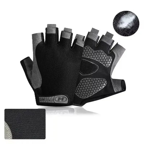 Men's Breathable Anti-slip Cycling Bicycle Gloves Half Finger Women's Gym Mitten Fitness Sport Training Fitness Gloves - Zen Fit Plus