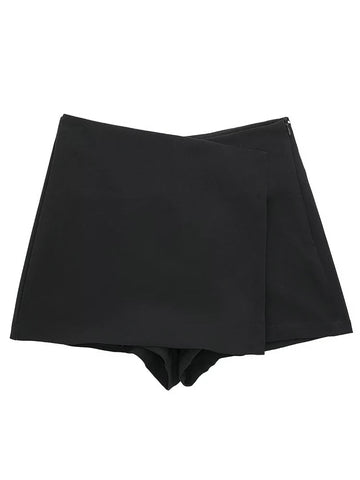 Willshela Women Fashion Solid Asymmetrical Side Zipper Skirts Shorts Vintage High Waist Female Chic Lady Shorts Zen fit plus