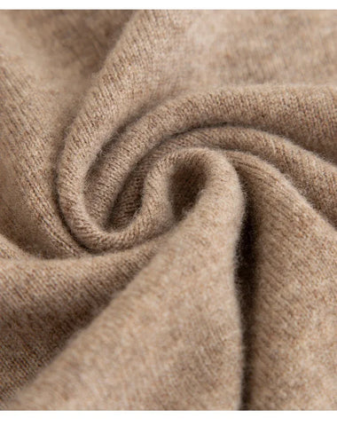 New Fashion Men's 100% Wool Pullover Half-high Collar Sweater Autumn Winter Warm Solid Color Knit Sweater Business Casual Top - Zen Fit Plus