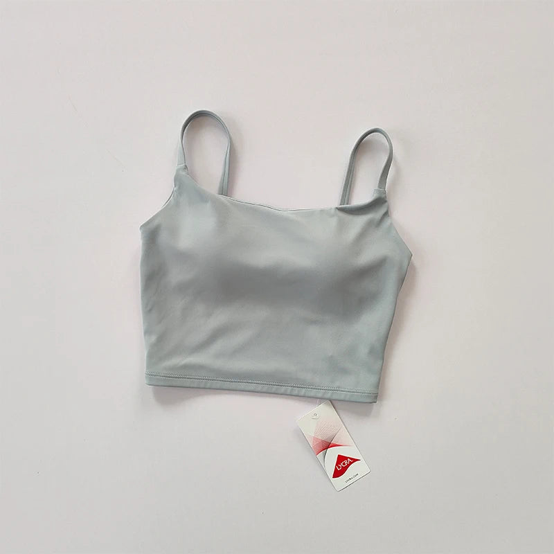 Small Sling Vest Integrated Fixed Gathering Sports Underwear Women's Bra Beauty Back Training Fitness Bra Summer Clothing Suit Zen fit plus