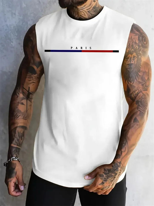 Summer New Trend Men's Pull-Over Crew Neck Vest Mesh Fitness Breathable Vest Blazer Men's Quick Drying Sweat Absorption T-Shirt Zen fit plus