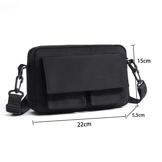 Minimalist Black Shoulder Bag Retro Male Nylon Crossbody Bags Men's Small Messenger Bag for Men Suitable for Daily Use Zen fit plus