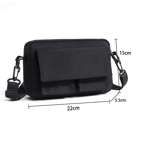 Minimalist Black Shoulder Bag Retro Male Nylon Crossbody Bags Men's Small Messenger Bag for Men Suitable for Daily Use Zen fit plus