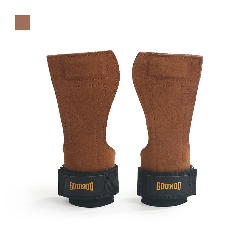 2PC/1pair Cowhide Palm Protection Wear-resistant Non-slip Wrist Protection Equipment Fitness Weightlifting Booster Belt Deadlift Zen Fit Plus