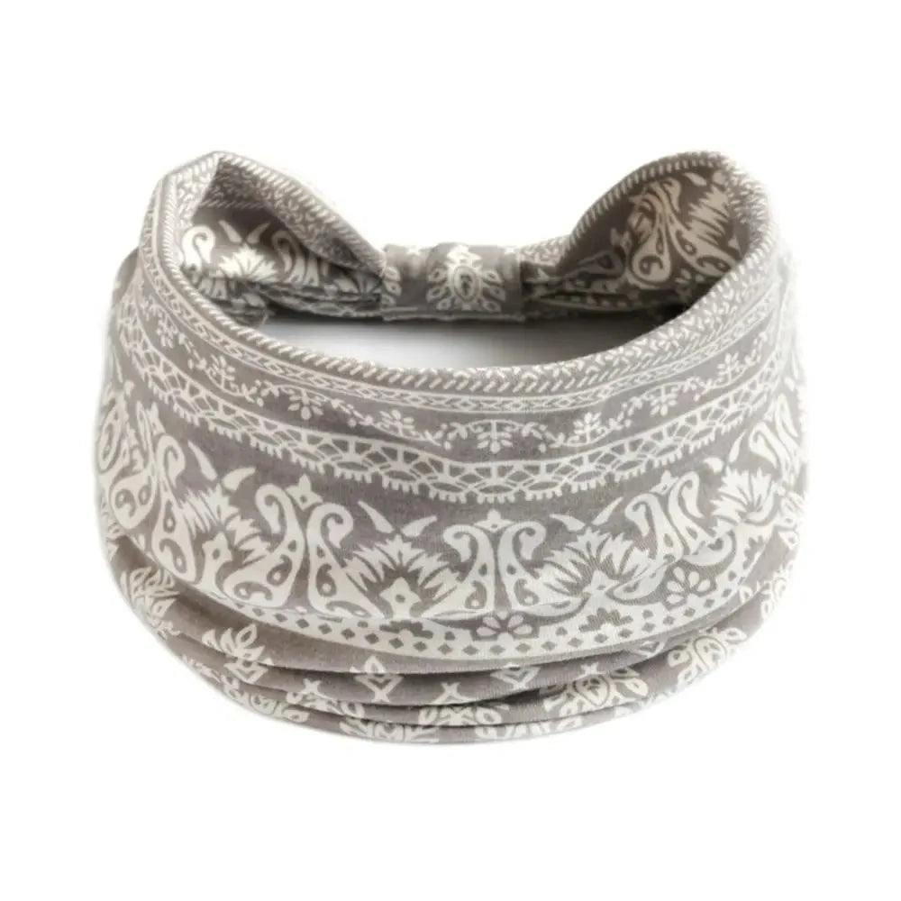 Bohemia Print Wide Headbands New Vintage Elastic Knot Turban Headwrap for Women Girls Soft Print Yoga Bandana Hair Accessories Zen Fit Plus