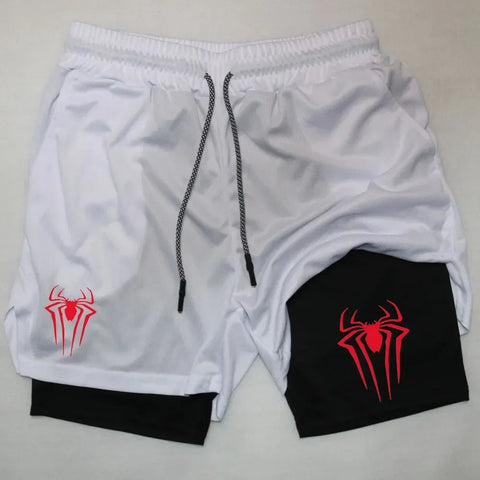 2025Men's spider print gym casual sports compression shorts run mesh 2-in-1 sports shorts  shorts for men  basketball shorts Zen fit plus