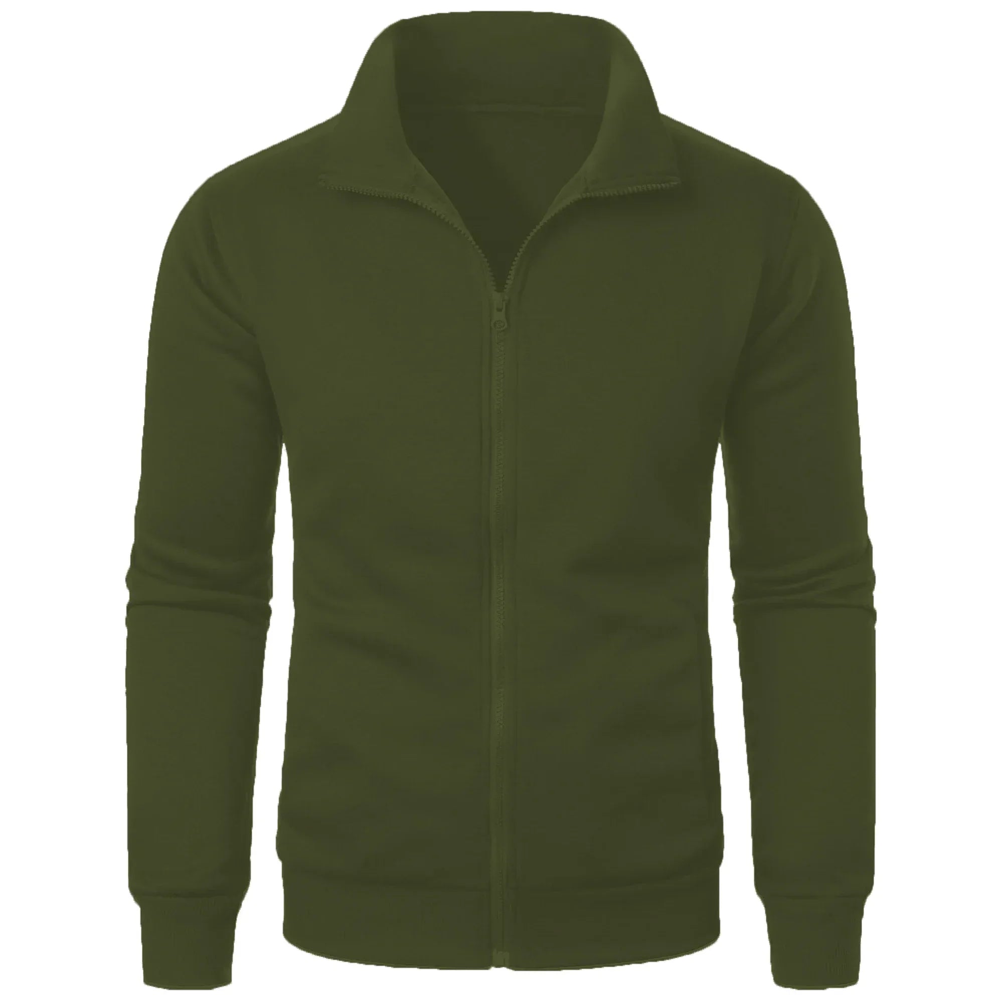 Men's casual sports zipper stand up collar jacket, men's solid color top - Zen Fit Plus