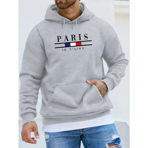 Paris Print Hoodies Men's Women's Fleece Casual Sweatshirts Harajuku Loose Long Sleeve Pullover Hip Hop Streetwear Gothic Hoodie Zen fit plus