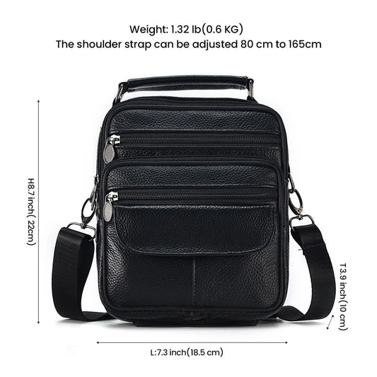 JOYIR Men Genuine Leather Crossbody Bags Messenger Bag for Male Trendy Shoulder Bags Casual Travel Sling Bag Handbags Zen fit plus
