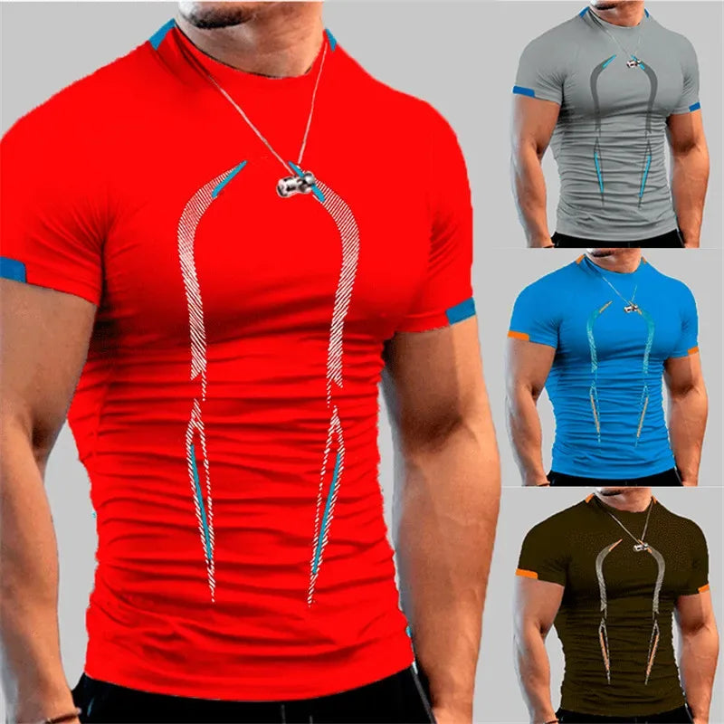 Men Compression Gym t Shirt Short Sleeve Bodybuilding Fitness Top Tee Man Quick Dry Running Sport t Shirts Male Gym Sportswear - Zen Fit Plus