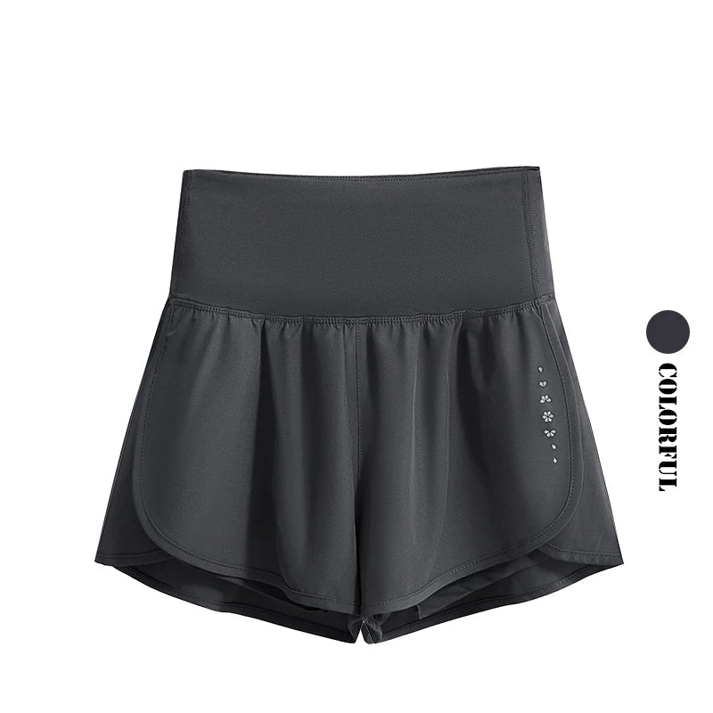 DRUR Running Short Women Gym Shorts 2 in 1Elastic Waist Shorts With Pocket Female Tennis Sportswear Fitness Clothes Jogger Pant Zen fit plus