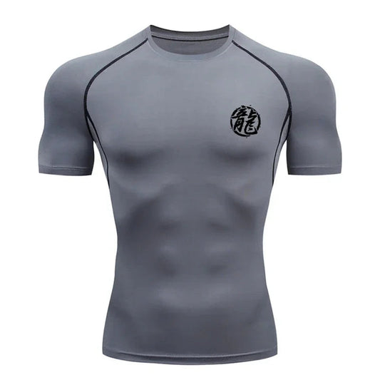 Dragon Character Print Compression Shirt for Men Gym Workout Running Undershirts Baselayers Athletic Quick Dry Tshirt Tees Tops Zen fit plus