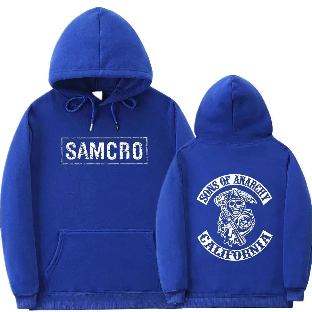 Double Sided Print Hoodie Sweatshirt Tops Sons of Anarchy SAMCRO Men Womnen Fashion Brand Design Pullover Cotton Fleece Hoodies - Zen Fit Plus