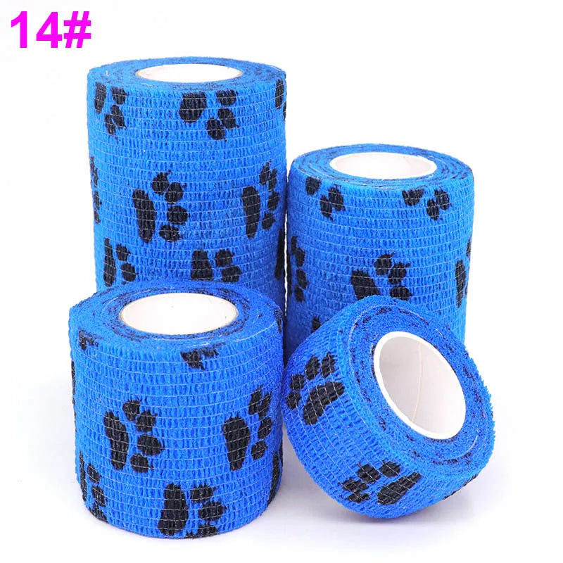 Colorful Printed Self Adhesive Elastic Bandage Wrap Tape 4.8m Sports Protector Bands for Finger Ankle Palm Joint Pet Zen fit plus
