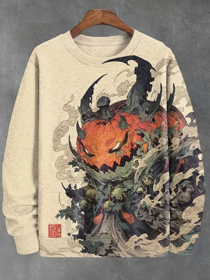 2025 Men's Animal Sweatshirts Long Sleeve Sweatshirt Crew Neck Fashion 3D Printed Japanese Art Prints Casual Sweatshirts Zen Fit Plus