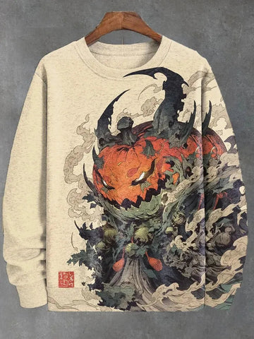 2025 Men's Animal Sweatshirts Long Sleeve Sweatshirt Crew Neck Fashion 3D Printed Japanese Art Prints Casual Sweatshirts Zen Fit Plus