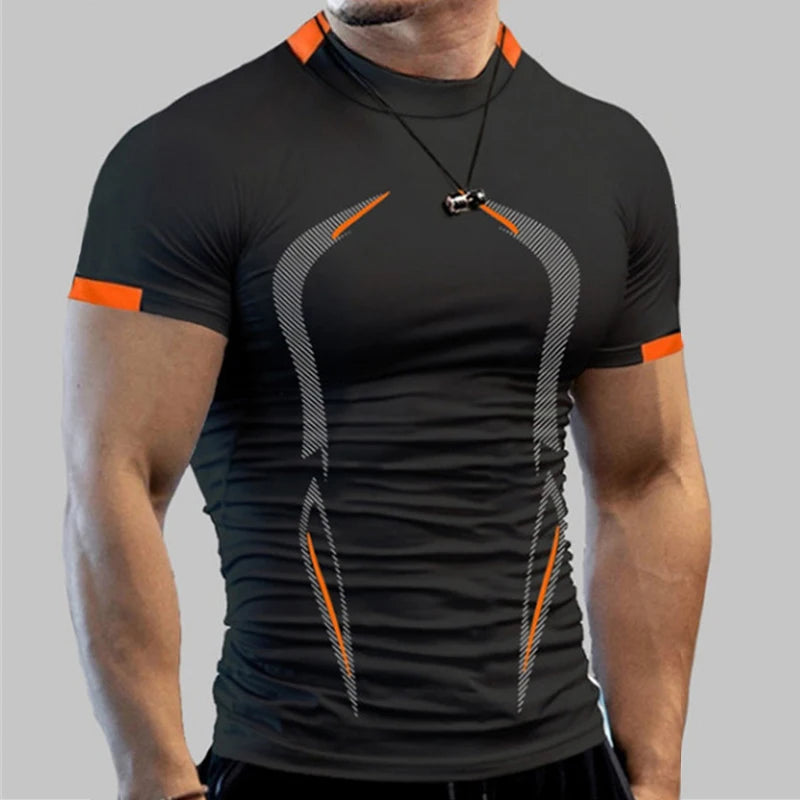 Men Compression Gym t Shirt Short Sleeve Bodybuilding Fitness Top Tee Man Quick Dry Running Sport t Shirts Male Gym Sportswear Zen fit plus
