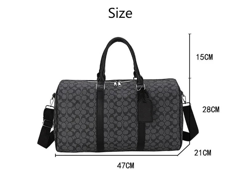 PU Leather Gym Bag Travel Totes Duffle Women Sports Fitness Business Casual Luggage Handbag Outdoor Shoulder Weekend Bag for Man - Zen Fit Plus