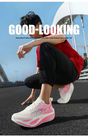 Unisex 2025 Full Carbon Plate Running Shoes Professional Marathon Racing Lightweight Bounce Cushion Breathable Sports Sneakers - Zen Fit Plus