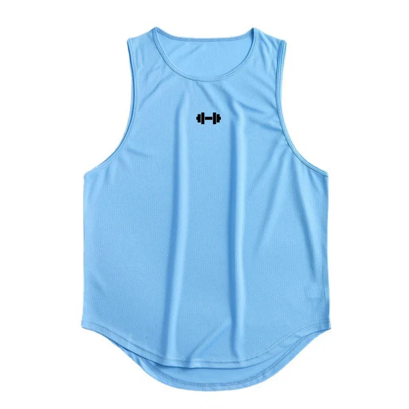 Summer Men's Running Vest Gym Tank Tops Fitness Clothing Quick-drying Loose Bodybuilding Sleeveless Shirt Basketball Singlets Zen fit plus