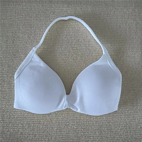 Fashion Strappy Bra Gym Top Girl Women High Support Thin Strap Halter Sports Seamless Bras Scrunch Workout Yoga Tank Bra Zen Fit Plus