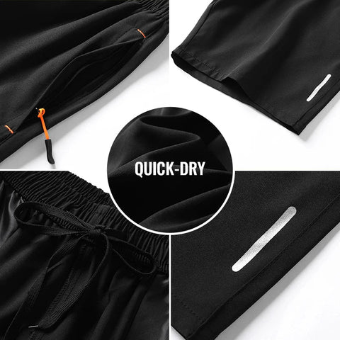 Plus Size Running Shorts Men Loose Dry Fit Basketball Gym Fitness Black Shorts Jogging Workout Athletic Bottom Zipper Pocket Zen fit plus