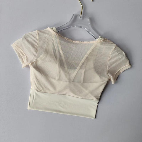 Women's Pilates Training Fitness Suit Chest Cushion Yoga Suit Top Quick Drying High-end Feeling Sports Short Sleeved Breathable - Zen Fit Plus