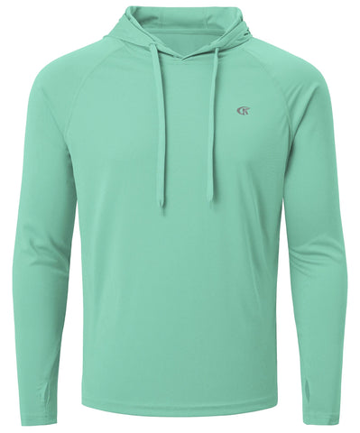 Summer Men's Long Sleeve UPF 50+ Hoodie Shirts, Rash Guard Quick Dry Lightweight T-shirt for Outdoor Jogger Sport Pullover Zen fit plus